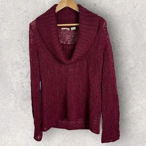 Anthropologie Guinevere Cowl Turtleneck Sweater Size Medium Bohemian Oversized M